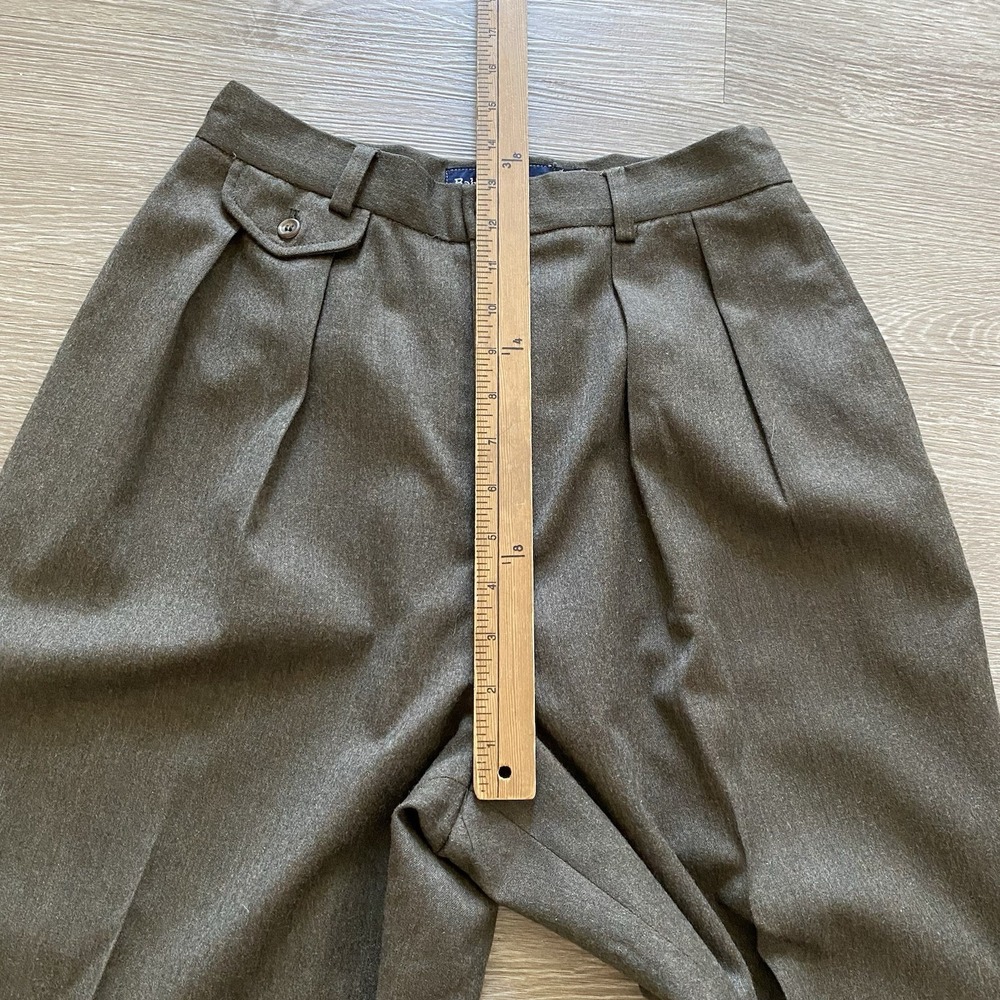 Vintage Ralph Lauren Pleated Wool Dress Pants Women's 10 Brown Old Money Preppy - Picture 9 of 10